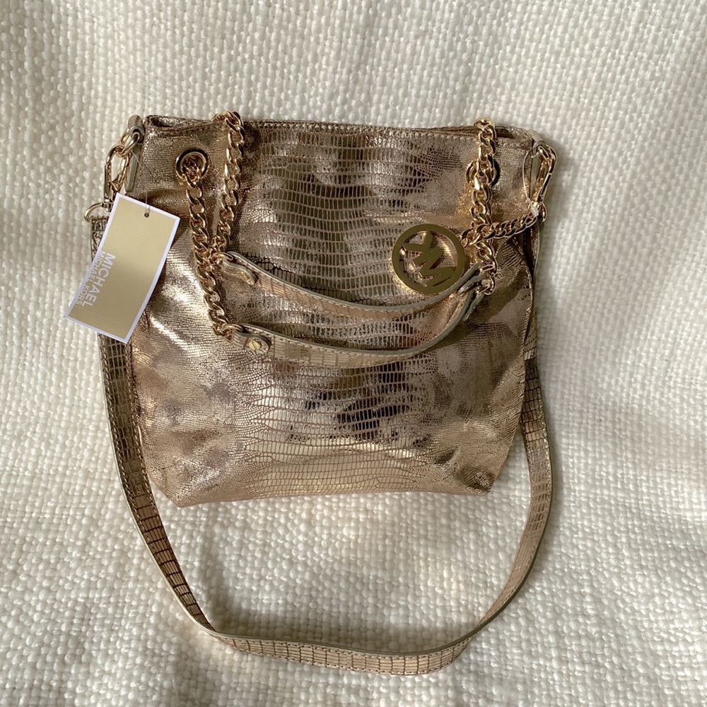 Gold leather Michael Kors purse